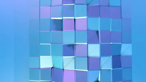 Abstract simple blue violet low poly 3D surface as fractal background. Soft Stock Footage