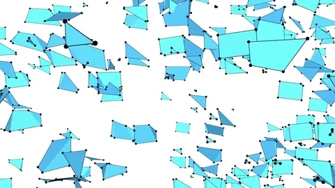 Abstract simple blue waving 3D grid or mesh as math environment. Blue geometric Stock Footage 76035784