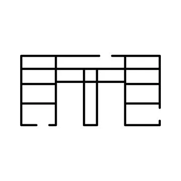 Abstract simple bridge structure geometric outline icon Stock Illustration