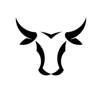 Abstract simple Bull head vector logo Stock Illustration