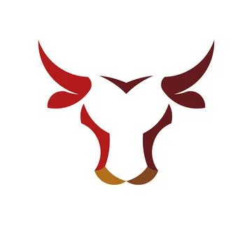 Abstract simple Bull head vector logo Stock Illustration