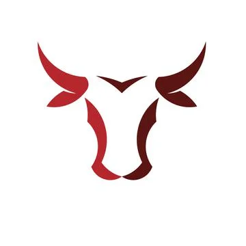 Abstract simple Bull head vector logo Stock Illustration