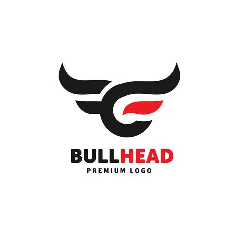 Abstract simple Bull head vector logo Stock Illustration