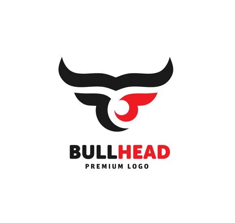 Abstract simple Bull head vector logo Stock Illustration
