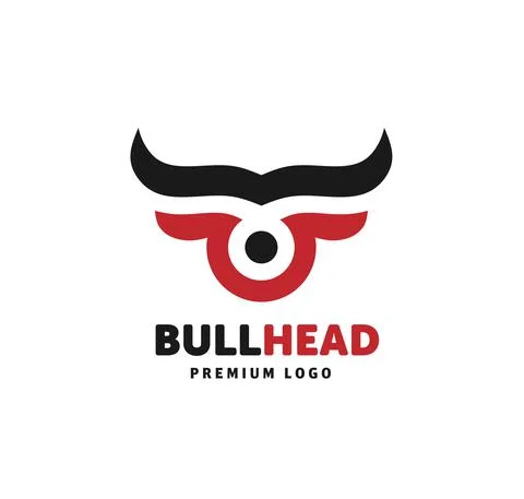 Abstract simple Bull head vector logo Stock Illustration