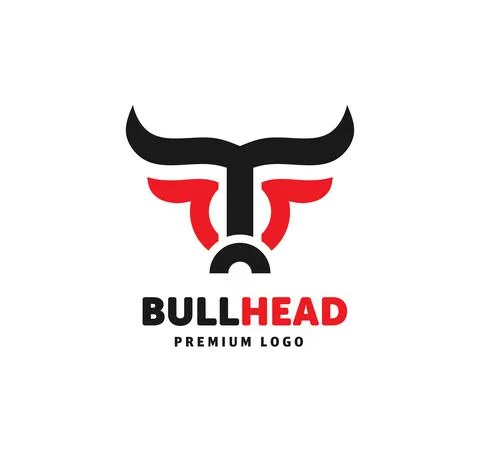 Abstract simple Bull head vector logo Stock Illustration