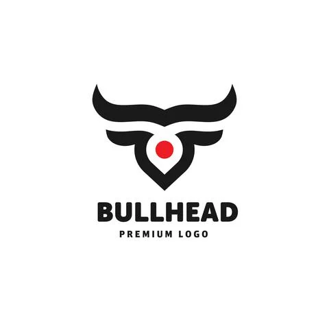 Abstract simple Bull head vector logo Stock Illustration