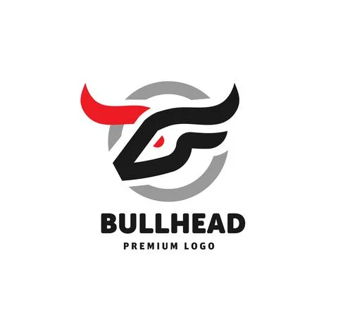 Abstract simple Bull head vector logo Stock Illustration