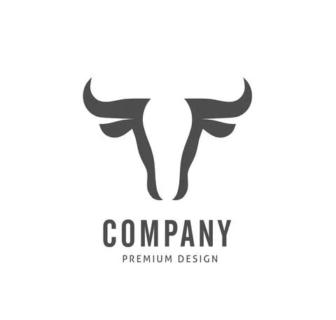 Abstract simple Bull head vector logo Stock Illustration