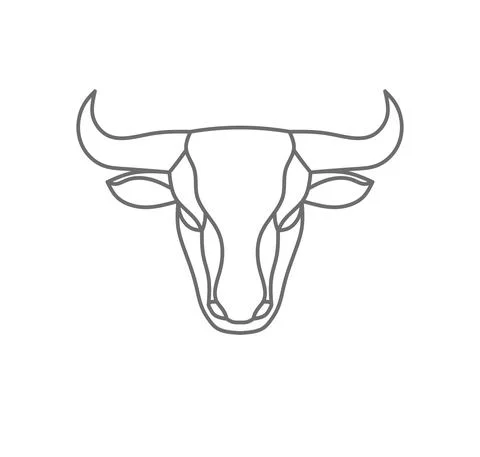 Abstract simple Bull head vector logo Illustrazione stock