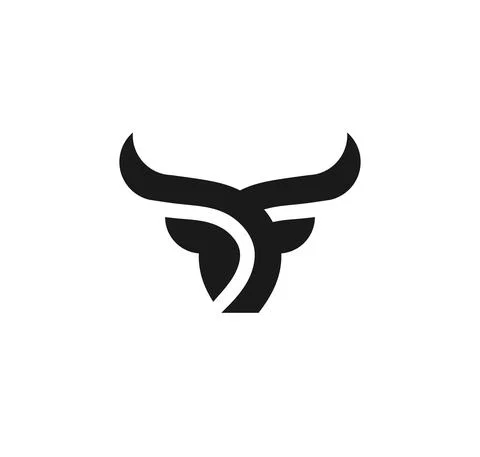 Abstract simple Bull head vector logo Stock Illustration