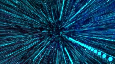 Abstract Simple creative cosmic background. Hyper jump into another galaxy Illustrazione stock