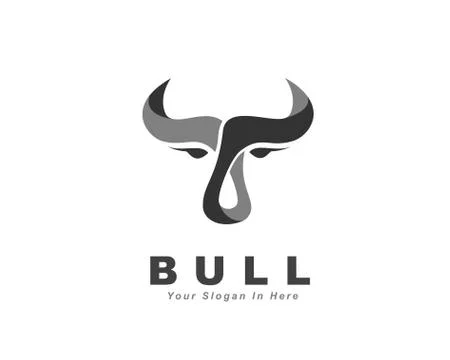 Abstract Simple elegant head bull cow buffalo ox logo design inspiration Stock Illustration