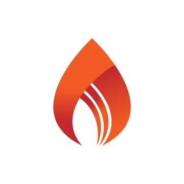 Abstract Simple Flame Fire Symbol Design Ilustração Stock
