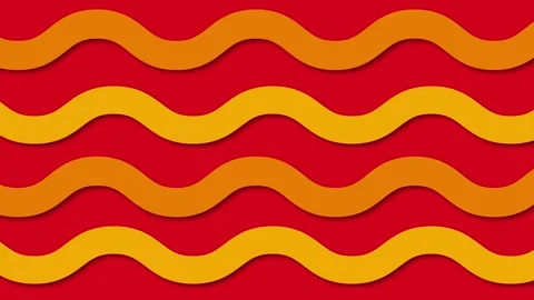 Abstract simple flat waves on the red and orange sea surface, animated back.. Stock Footage 266394028