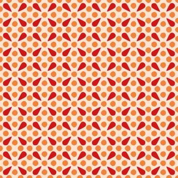 Abstract simple floral seamless pattern vector illustration.Red,orange. Illustrazione stock