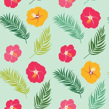 Abstract Simple Flower Seamless Pattern Background Stock Illustration