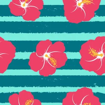 Abstract Simple Flower Seamless Pattern Background Stock Illustration