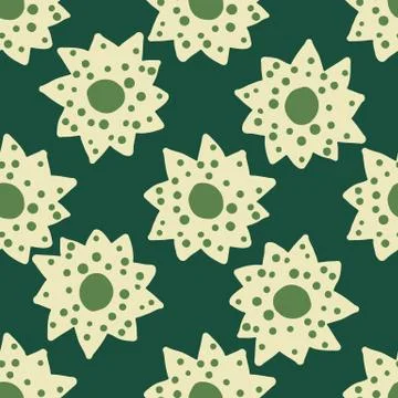 Abstract simple flowers seamless pattern. Floral print with daisies flowers. Illustrazione stock