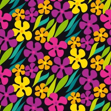 Abstract simple flowers seamless pattern 库存插图