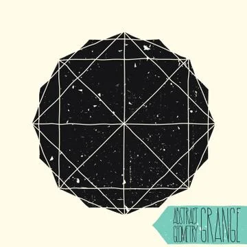 Abstract simple geometric figure with polygon, circle, rhombus, Stockillustratie