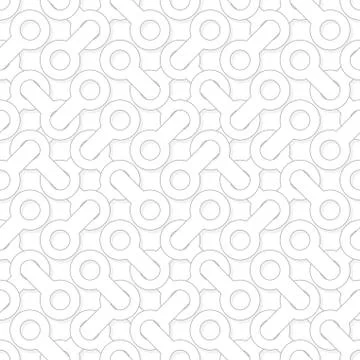 Abstract simple geometric vector pattern - entwined shapes on white backgroun Illustrazione stock