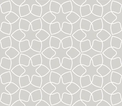 Abstract simple geometric vector seamless pattern with white line floral texture Stock-Illustration