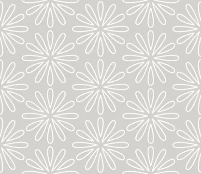 Abstract simple geometric vector seamless pattern with white line floral texture Illustrazione stock