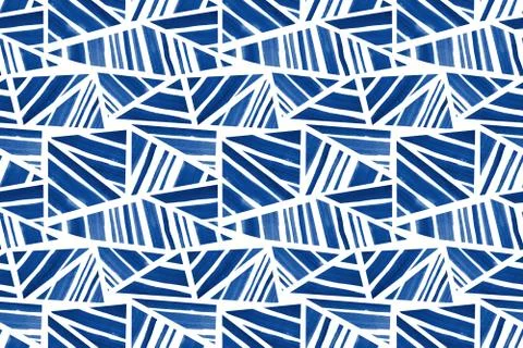 Abstract simple geometry background in deep classic blue color repeat pattern Illustrazione stock