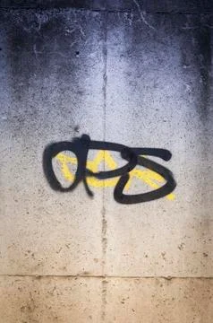 Abstract simple graffiti on the wall Stock Photos