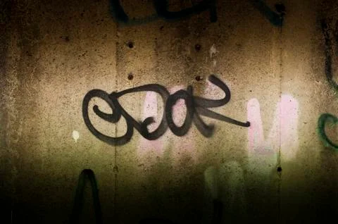 Abstract simple graffiti on the wall Stock Photos