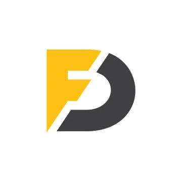 Abstract simple letter fd simple geometric logo vector Illustrazione stock