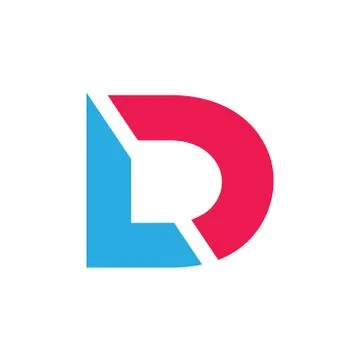 Abstract simple letter ld simple geometric logo vector Stock Illustration