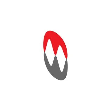 Abstract simple letter mw shadow cute logo vector Stock Illustration