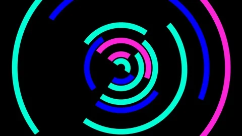 Abstract simple linear dynamic colorful circles in motion Stock Footage 90805141