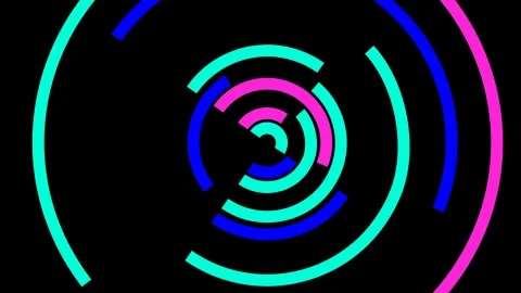 Abstract simple linear dynamic colorful circles in motion Stock Footage 90805228
