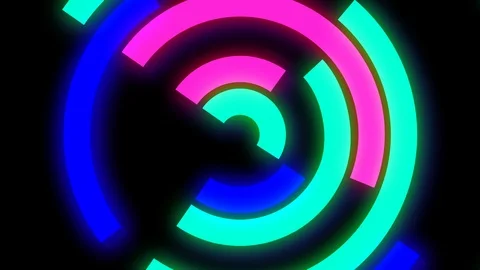 Abstract simple linear dynamic colorful circles in motion Stock Footage 90805351