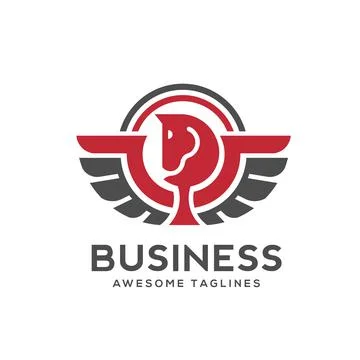 Abstract simple Pegasus logo vector Stock Illustration
