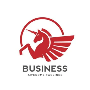 Abstract simple Pegasus logo vector Stock Illustration