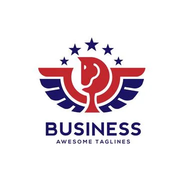 Abstract simple Pegasus logo vector Stock Illustration