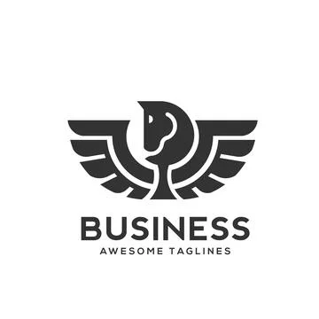 Abstract simple Pegasus logo vector Stock Illustration