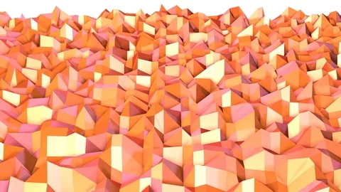 Abstract simple pink orange low poly 3D surface as high tech background. Soft Stock Footage 79686584