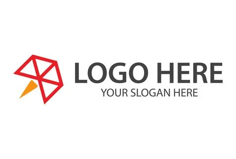Abstract Simple Red Line Art Arrow Express Logo Design	 Stock Illustration