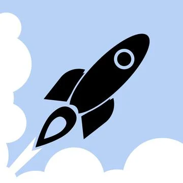 Abstract simple rocket start up concept vector illustration Stock Illustration