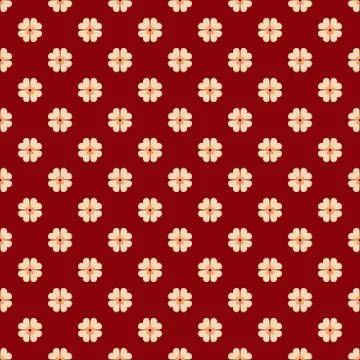 Abstract simple seamless floral pattern vector printed on pink red background Illustrazione stock