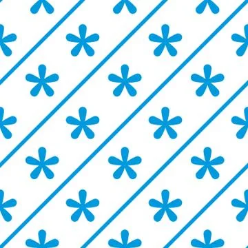 Abstract simple seamless pattern. White background. Isolated. Blue abstractio Stock Illustration