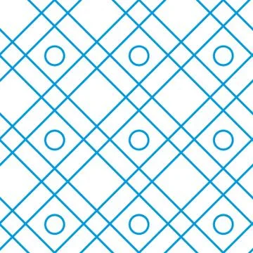 Abstract simple seamless pattern. White background. Isolated. Blue abstractio Stock Illustration