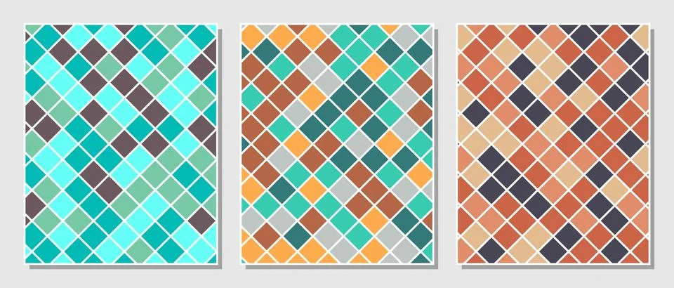 Abstract simple set colorful rectangles pattern background. Stock Illustration