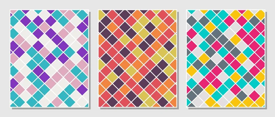 Abstract simple set colorful rectangles pattern background. Stock Illustration