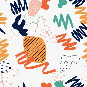 Abstract simple shape seamless pattern background. illustration 스톡 일러스트